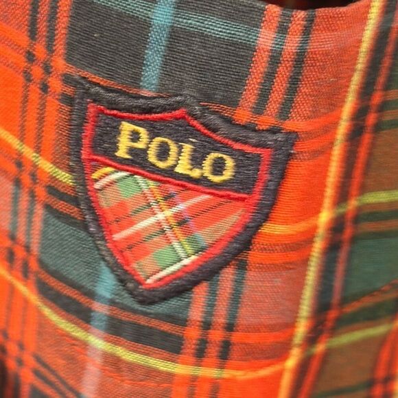 Ralph Lauren Chest Crest Red Plaid Cotton Shirt Size M Medium Long Sleeve - Picture 3 of 7